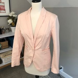 Fitted Salmon Pink H&M Single Button Blazer